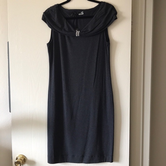 LOVE MOSCHINO. NEW dark gray dress size 8 , ITALY - Picture 2 of 8